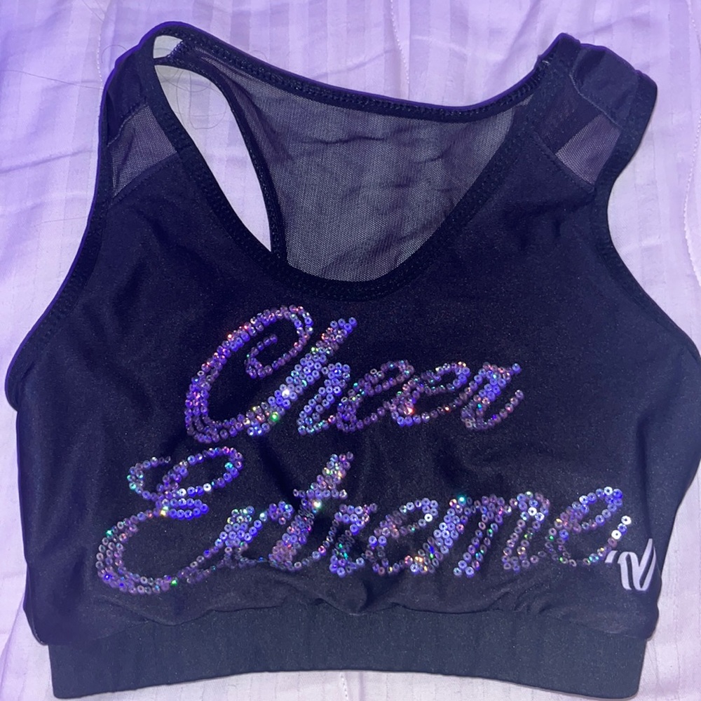 Cheer extreme sports bra